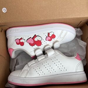Adidas Kids' White and Red Heart Sneakers 11K